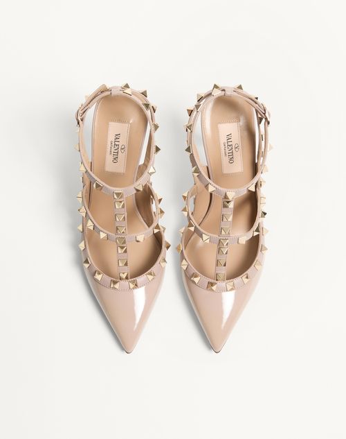 Valentino Garavani - Patent Rockstud Caged Pump 100mm - Poudre - Woman - Pumps