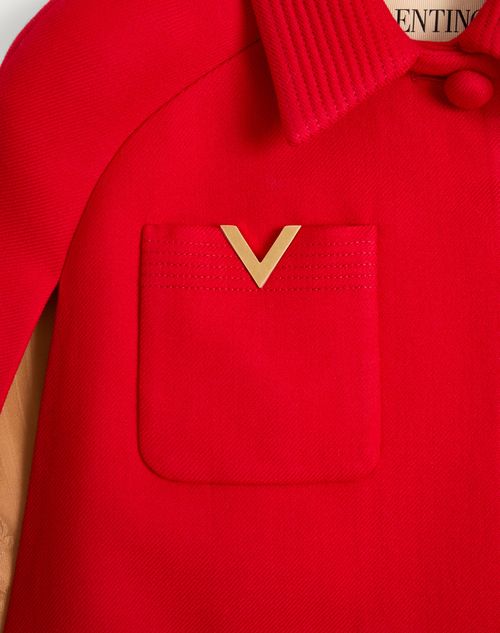Valentino - Drill Double Cape - Red - Woman - Coats And Outerwear