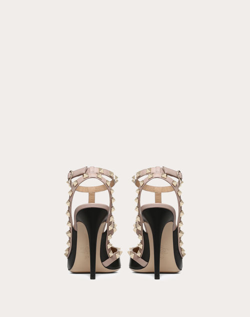 Valentino Garavani - Rockstud Ankle Strap Pump 100 Mm - Black/poudre - Woman - Pumps
