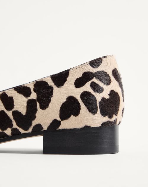 Valentino Garavani - Valet Du Roi Ballerina In Pony-effect Calfskin 25mm - Natural/brown - Woman - Ballerinas