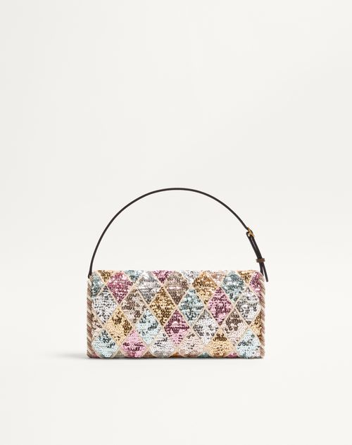 Valentino Garavani - Valentino Garavani Devain Small Shoulder Bag With Rhombelle Embroidery. - Multicolor - Woman - Clutches