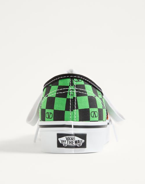 Valentino Garavani - Valentino Garavani And Vans Low-top Fabric Trainer With Vlogo Checkerboard Print And Tropical Leaves Print - Black/red/green - Woman - Sneakers