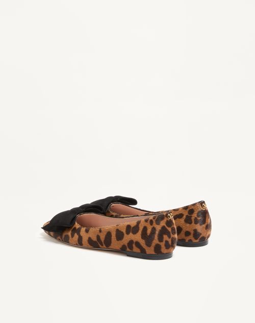 Valentino Garavani - Bowow Ballerina In Pony-effect Calfskin - Animal Print - Woman - Ballerinas