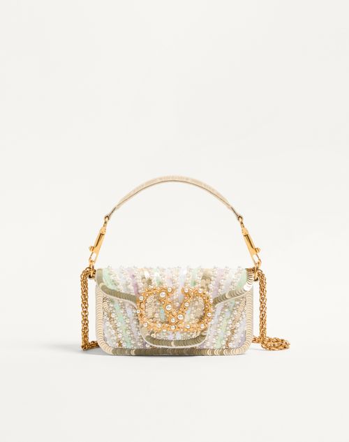 Valentino Garavani Garavani Locò Small Embroidered Shoulder Bag With Jewel Logo Woman Multicolour Un