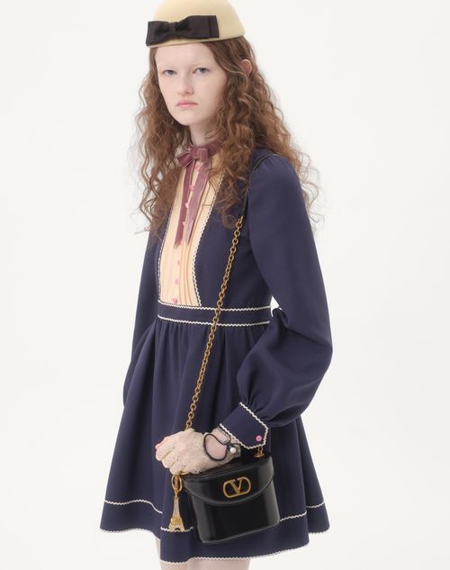 Valentino - Crepe Couture Short Dress - Indigo/birch - Woman - Dresses