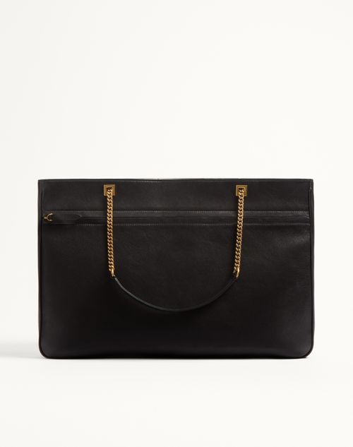 Valentino Garavani - Valentino Garavani Viva Superstar Nappa Leather Shopper - Black/spice - Woman - Totes