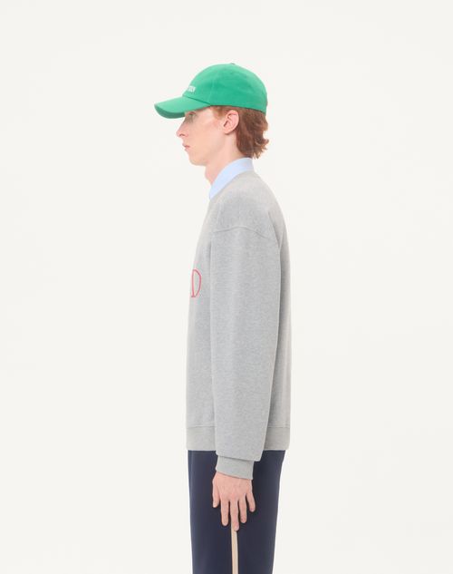 Valentino - Valentino Cotton Jersey Sweatshirt With You Can Come To My Villa Print - Grey/red - Man - T-shirts And Sweatshirts