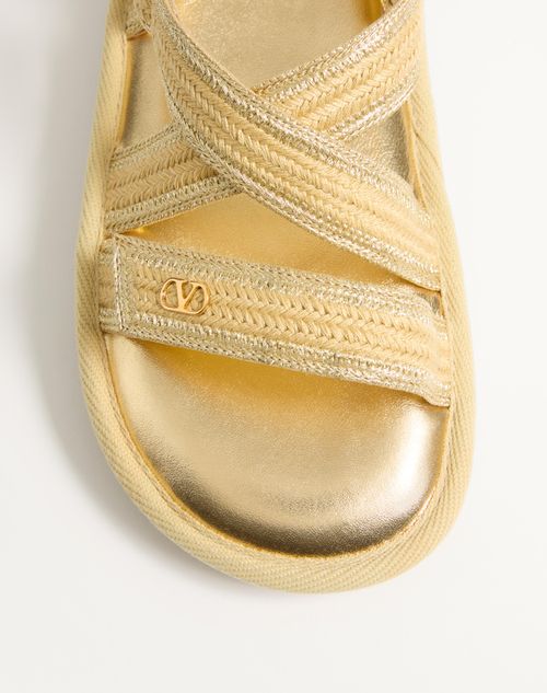 Valentino Garavani - Sandales Lake Powell Brodées Au Crochet - Coquille/or - Femme - Sandales