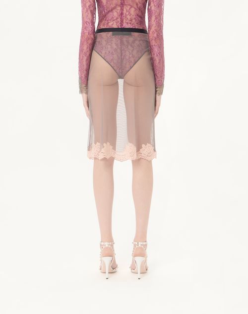 Valentino - Gonna Midi In Tulle - Grigio - Donna - Lingerie