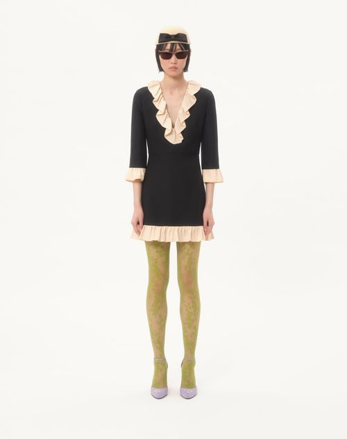 Valentino - Crepe Couture Short Dress - Black/birch - Woman - Dresses