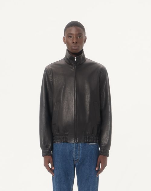 Valentino - Valentino Leather Jacket - Black - Man - Outerwear