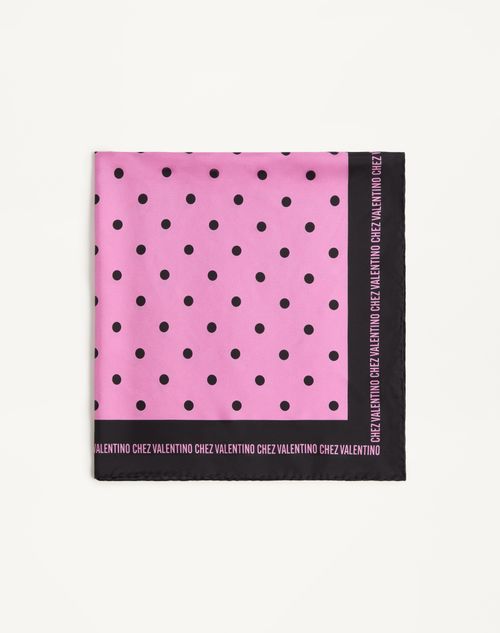 Valentino Silk Scarf In Black/fuchsia