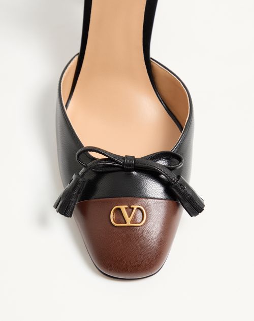 Valentino Garavani - Valet Du Roi Pumps In Kidskin 90mm - Black/coffe - Woman - Pumps And Slingbacks