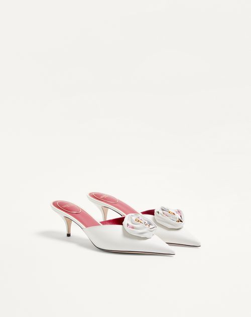 Valentino Garavani - Drip Rose Kidskin Mule With Crystals 55mm - White - Woman - Pumps And Slingbacks