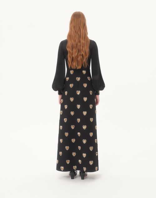 Valentino - Embroidered Crepe Couture Long Dress - Black/gold/silver - Woman - Gowns