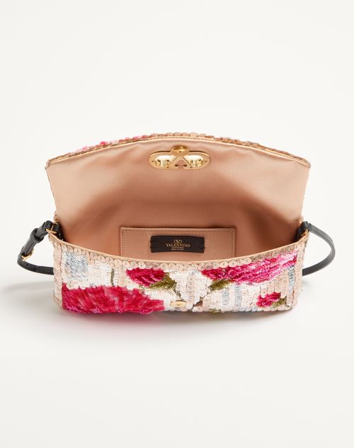 Valentino Garavani - Valentino Garavani Devain Small Embroidered Shoulder Bag - Multicolour - Woman - Shoulder Bags