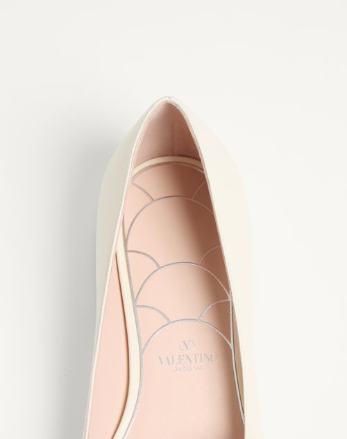 Valentino Garavani - Mary-jane Preshoes Ballerina In Kidskin With Jewel Button 20mm - Ivory/crystal/turquoise - Woman - Ballerinas