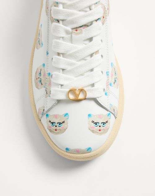 Valentino Garavani - Royco Sneaker In Nappa Calfskin With Le Chat De La Maison Motif - White - Woman - Sneakers