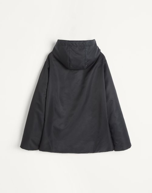 Valentino - Nylon Hooded Windbreaker With Vlogo Patch - Black - Man - Outerwear
