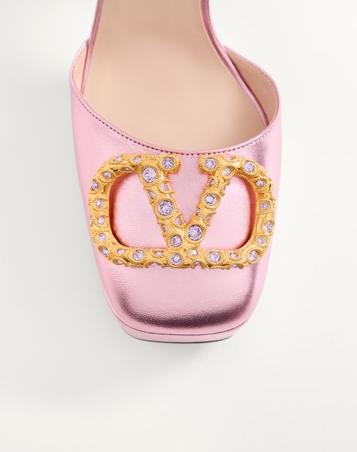 Valentino Garavani - Vlogo Signature Platform Pump In Laminated Nappa 115mm - Giacinto/violet - Woman - Pumps