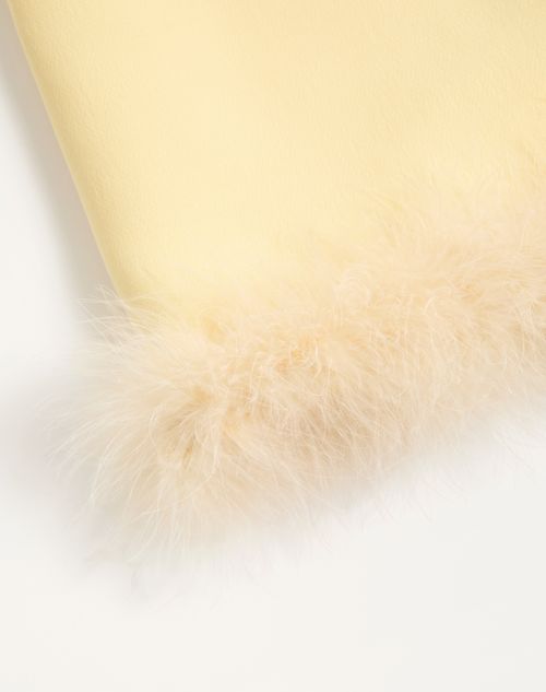 Valentino - Crepe Couture Skirt With Feathers - Yellow - Woman - Skirts