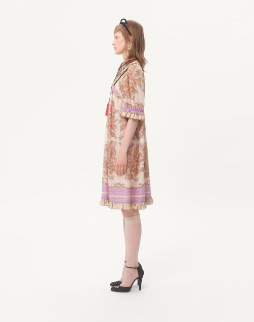 Valentino - Georgette Lurex Dress With Voyage Imaginaire Print - Multicolor - Woman - Dresses