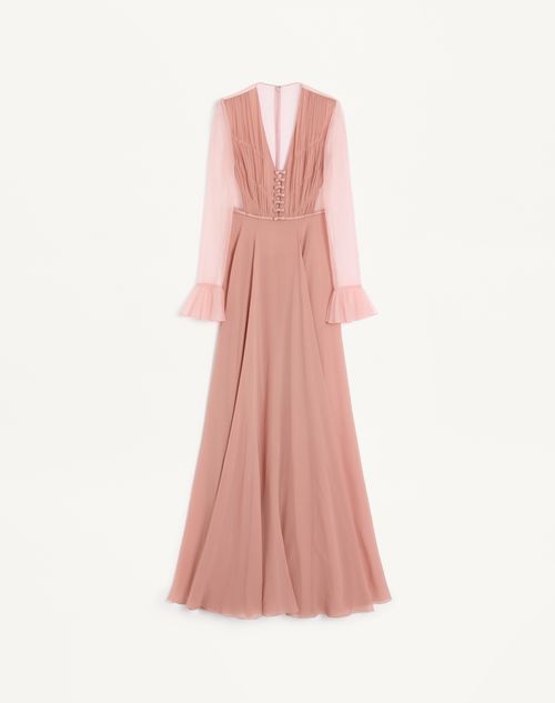 Valentino Light Georgette Long Dress Woman Light Pink 38
