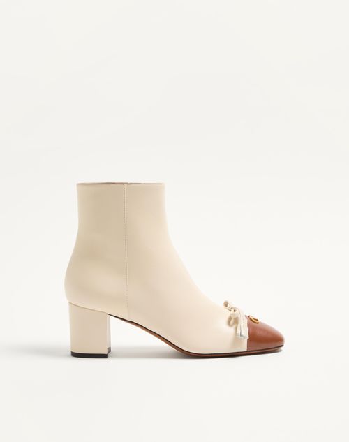 Valentino Garavani Valet Du Roi Kidskin Leather Ankle Boot 60mm Woman Butter/tobacco 38