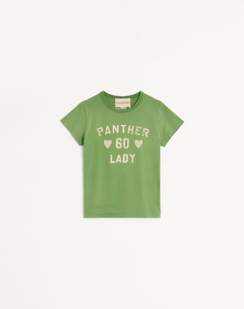 Valentino Camiseta De Algodón Con Estampado Mujer Laurel/abedul L