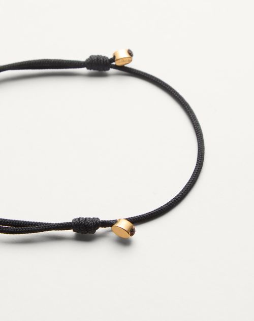 Valentino Garavani - Valentino Garavani Fil Perdu Bracelet In Waxed Cotton - Black - Woman - Jewelry