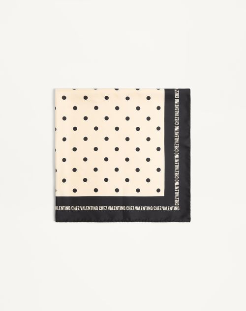 Valentino Garavani Chez Valentino Silk Scarf Woman Butter/black Onesize