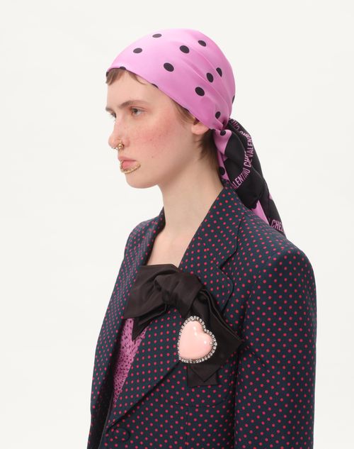 Valentino Garavani - Chez Valentino Silk Scarf - Black/fuchsia - Woman - Soft Accessories