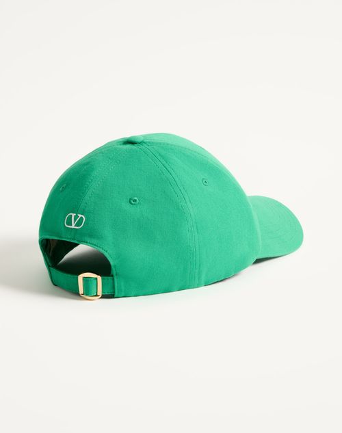 Valentino Garavani - Baseball Cap Valentino Myvilla In Cotone Con Ricamo - Verde - Uomo - Cappelli E Guanti