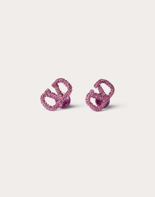 Valentino Garavani Vlogo Signature Metal And Crystal Earrings