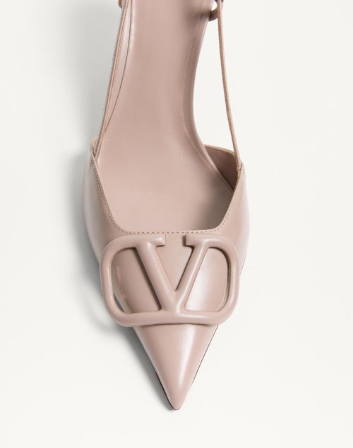 Valentino Garavani - Slingback-pumps Vlogo Signature Aus Kalbsleder Mit 80 Mm-absatz - Poudre - Frau - Schuhe