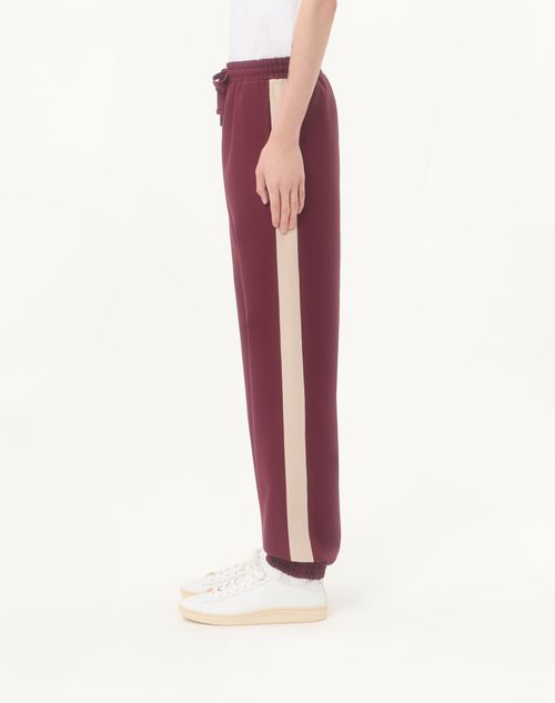 Valentino - Valentino Nylon Trousers With Vgold - Maroon - Man - Trousers And Shorts
