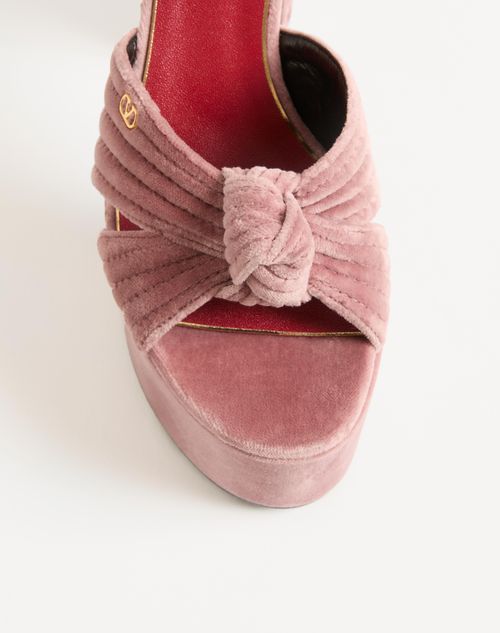 Valentino Garavani - Crasher Velvet Platform Sandal 125mm - Lip - Woman - Sandals