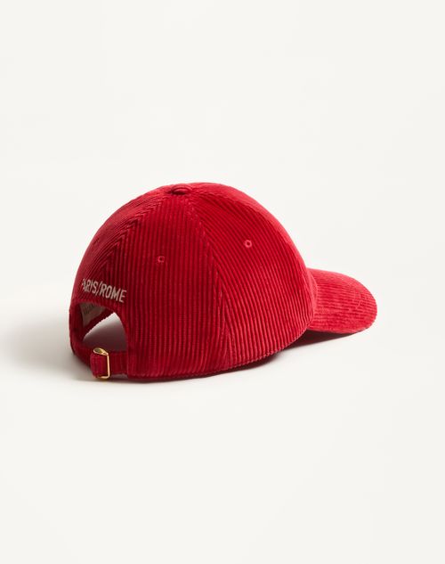 Valentino Garavani - Chez Valentino Velvet Baseball Cap With Embroidery - Pink/butter - Man - Hats And Gloves