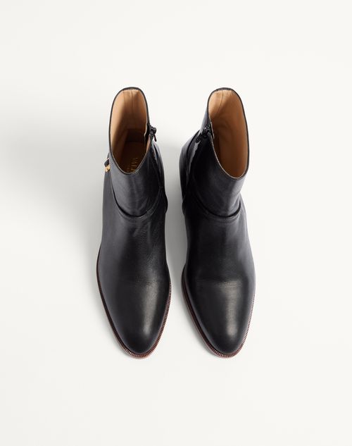 Valentino Garavani - Pat Ankle Boot In Kidskin - Black - Man - Boots