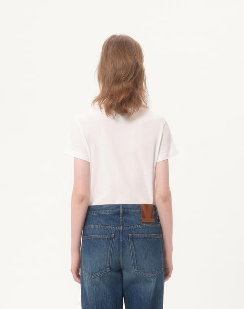 Valentino - Cotton T-shirt - Ivory - Woman - T-shirts And Sweatshirts