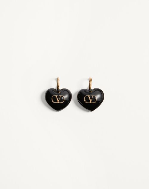 Valentino Enamel Coeur Royal Earrings