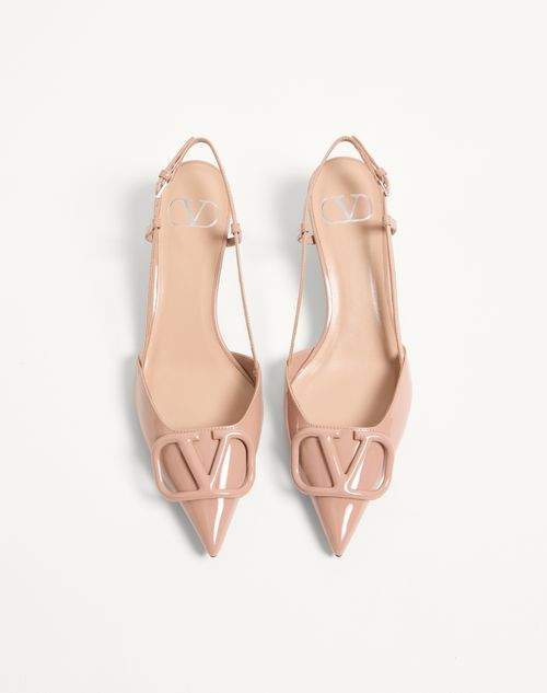 Valentino Garavani - Vlogo Signature Patent Leather Slingback Pump 40mm - Rose Cannelle - Woman - Pumps And Slingbacks