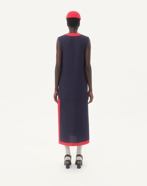 Valentino - Viscose Linen Midi Dress - Indigo/paris - Woman - Dresses
