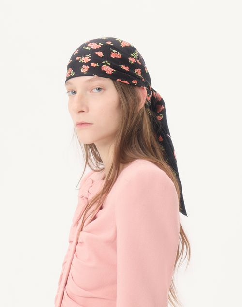 Valentino Garavani - Mazzetto Coriandolo Silk Scarf - Black/multicolor - Woman - Soft Accessories