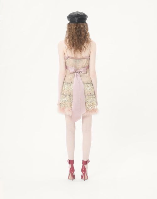 Valentino - Tulle Illusione Embroidered Short Dress - Pink - Woman - Dresses