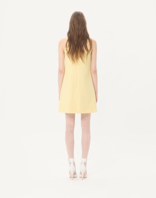 Valentino - Embroidered Crepe Couture Short Dress - Yellow - Woman - Dresses