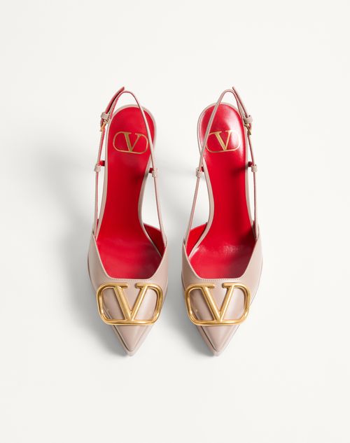 Valentino Garavani - Vlogo Signature Calfskin Slingback Platform Pump 120mm - Poudre - Woman - Pumps