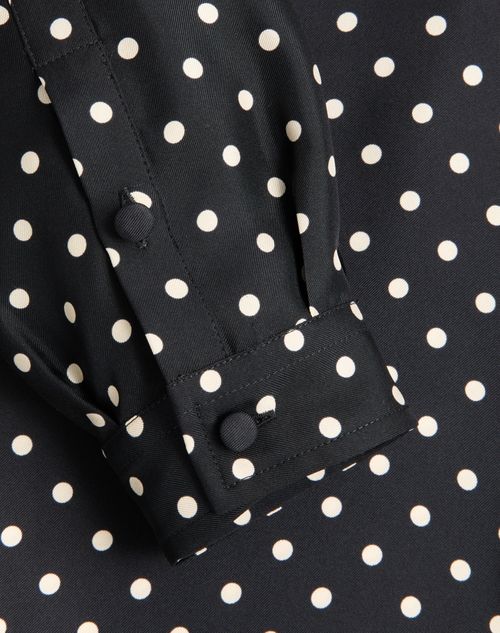 Valentino - Silk Twill Shirt With Plusdepois Print - Black/butter - Man - Shirts