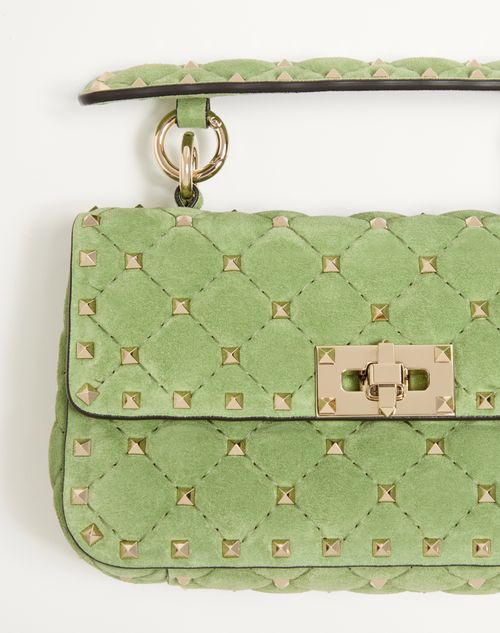 Valentino Garavani - Valentino Garavani Rockstud Spike Small Suede Bag - Mint - Woman - Shoulder Bags