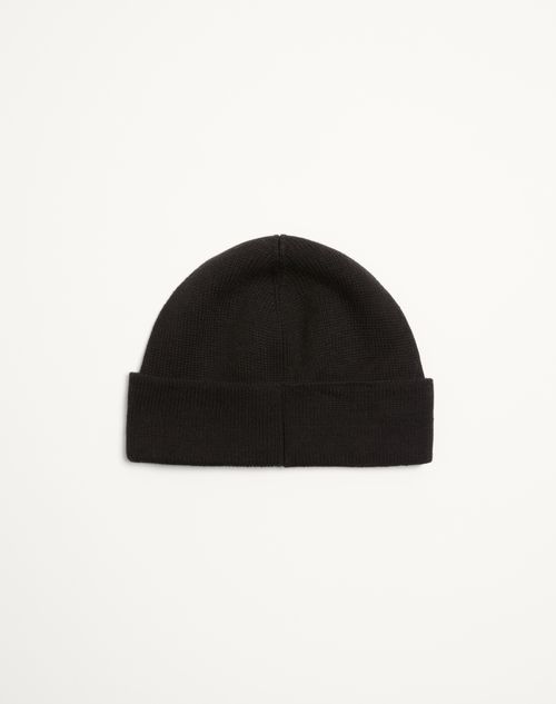 Valentino Garavani - Chez Valentino Knitted Wool Beanie - Black - Man - Hats And Gloves